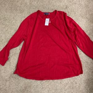 Karen Scott Red Cotton Sweater